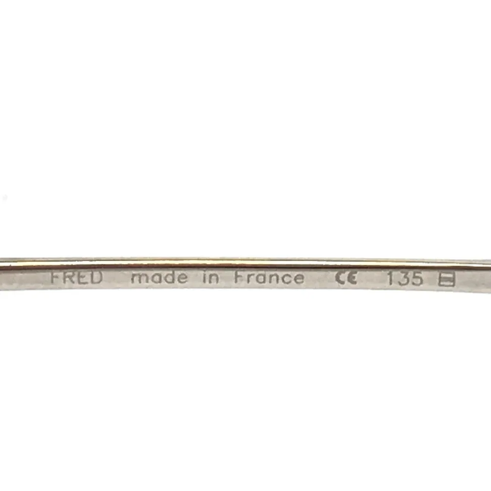 FRED Eyeglasses Frames ALASKA N1 002 Shiny Silver Rectangle Half Rim 53-19-135